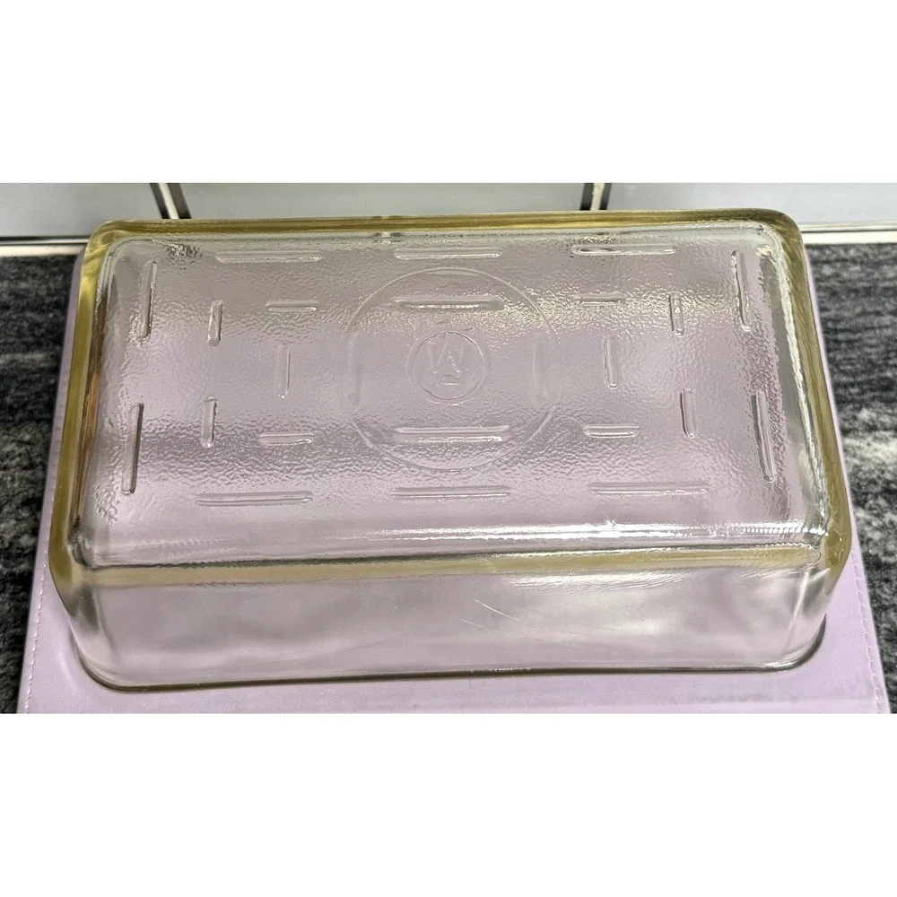 Vintage Westinghouse Glass Refrigerator Dish with Lid Clear Yellow Trim Logo